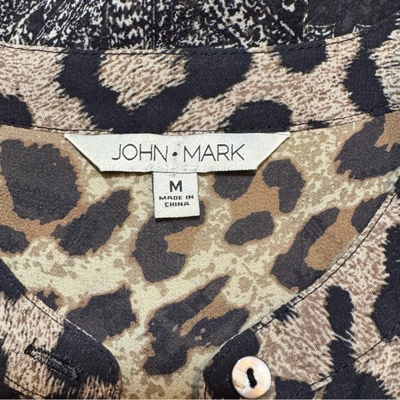 John • Mark Leopard Print Sleeveless Tunic Embroidered size Medium - Picture 7 of 11